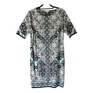 Dress Barn Short Sleeve Floral/Paisley Shift Dress Size 14